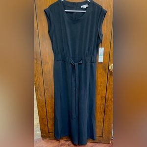 NWT $139.00 Calvin Klein Womens Black Jumpsuit Size 8 Back Pockets & Waist Sash